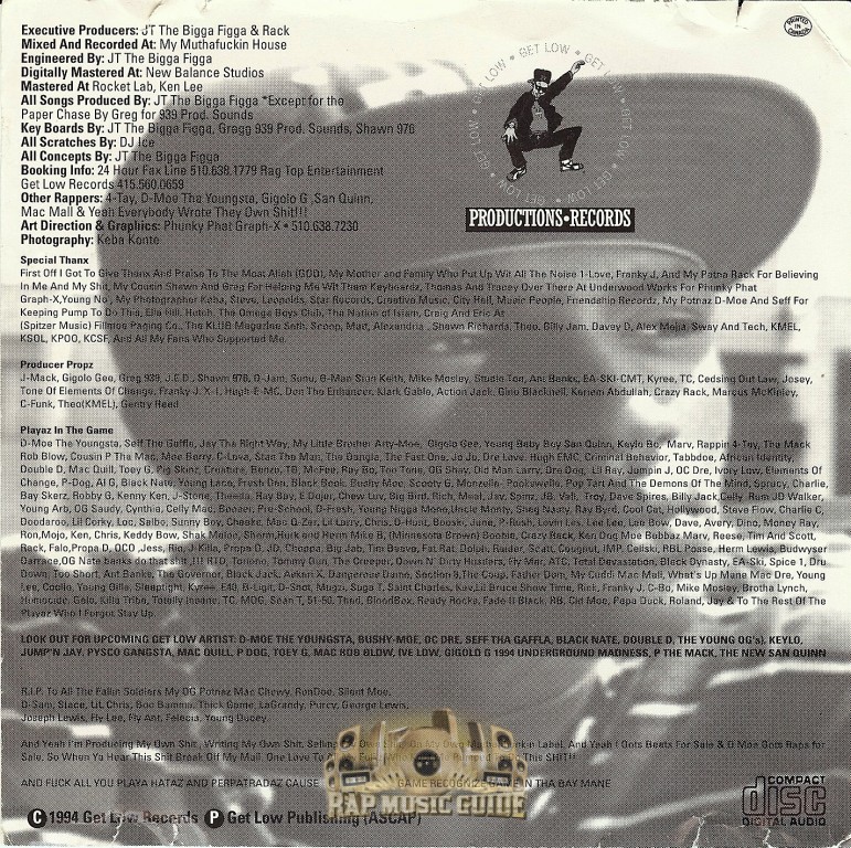 JT The Bigga Figga - Playaz N The Game: 1st Press. CD | Rap